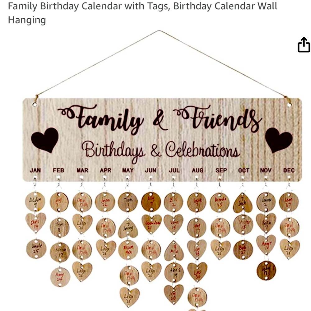 Family & Friends Birthdays and Celebrations ❤️